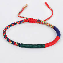 Feito à mão tibetano budista sorte amizade pulseiras amor charme pulseiras & pulseiras para mulheres 4 cores corda amuleto presente 2024 - compre barato