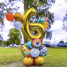 Jungle Animal Balloons Set Animal Zoo Theme Birthday Balloons 32inch Gold Number Globos Kid 1st Birthday Party Baby Shower Decor 2024 - buy cheap