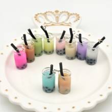 6pcs 10*29 Resin Pearl Milk Tea Bottle Charms For DIY Earrings Necklace Jewelry Accessories 2024 - buy cheap