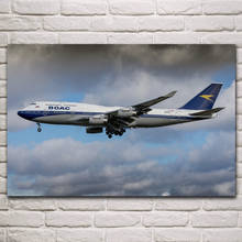 airways flight boeing 747 400 aircraft fabric posters on the wall picture home living room decoration for bedroom KM799 2024 - buy cheap