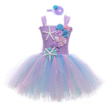 Girls Mermaid Tutu Dress Princess Birthday Party Dresses For Girls Starfish Halloween Cosplay Kids Mermaid Costume 1-12Y 2024 - купить недорого