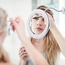 Светодиодное зеркало с поворотом на 360 градусов, зеркало для макияжа со светодиодсветильник кой, гибкие увеличительные зеркала, светильник ческое зеркало, зеркала для макияжа 2024 - купить недорого