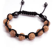 Handmade Women's 10mm Rhinestone Round Beads Handmade Bracelet Femme Bracelets Jewelry 2024 - buy cheap