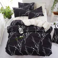 62  High Quality Comfortable Pink Black Printing Home Bedding Set Bed Linings Duvet Cover + Flat Bed Sheet + Pillowcases 2024 - buy cheap