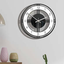 Простые Стильные настенные часы, акриловые Ретро дизайн, домашние часы, часы для гостиной, немой дом, спальня, украшение, зеркальные настенные часы 2024 - купить недорого