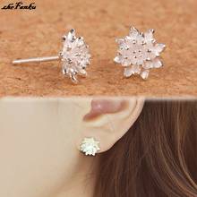Cute Female Handmade Jewellery Women's Sliver Color Flower Ear Stud Earrings  2024 - buy cheap