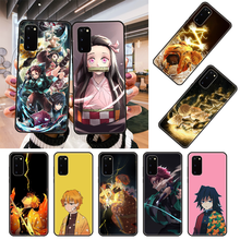 Caso de telefone para samsung galaxy s note 10 20 7 8 9 plus borda e ultra lite capa preta coque moda à prova dwaterproof água anime demônio slayer 2024 - compre barato