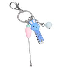 Creative personality ear spoon keychain Bell nail clipper male car key chains Practical multifunctional key ring Female Gifts 2024 - buy cheap