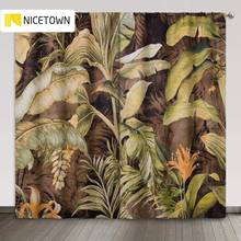 NICETOWN-Cortinas opacas de hojas tropicales para sala de estar, comedor, habitación familiar, divisor de pared, decoración de ventana, 2 uds. 2024 - compra barato