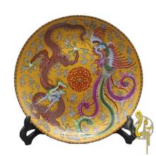 Colección antigua de porcelana cerámica de Jingdezhen, plato pastel, Phoenix, figura sentada, disco de adorno de habitación 2024 - compra barato