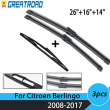 Wiper Front Rear Wiper Blades Set For Citroen Berlingo B9 2008 - 2017 2016 2015 2014 Windshield Windscreen 26"16"14" 2024 - buy cheap