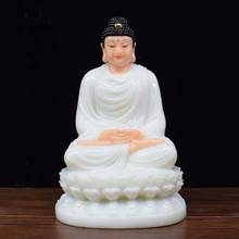 Estatua de escultura de jade blanco de alta calidad, Talismán, mascota, Buda, Amitabha, Sakyamuni, 20CM 2024 - compra barato