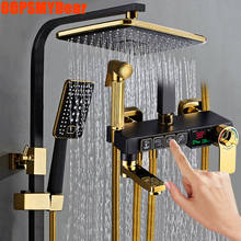 Juego de ducha Digital termostática para baño, Sistema de ducha inteligente de agua fría y caliente, montaje en pared, cabezal cuadrado, grifo de baño, SPA, lluvia, grifo de lujo 2024 - compra barato