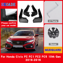 Car Mud Flaps For Honda Civic FC FC1 FC2 FC5 10th Gen 2019-2016 Mudguards Splash Guards Fender Mudflaps Car Fender Accessories 2024 - buy cheap
