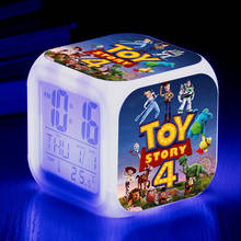 Toy story 4 buzz lightyear Вуди и Джесси будильник, светящийся светодиодный, изменение цвета, цифровые часы для детской комнаты, многофункциональные игрушки 2024 - купить недорого