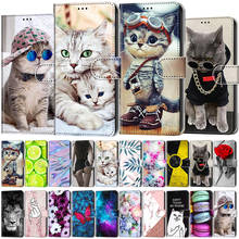 Cat Colored Painted Card Slot Wallet Flip Phone Case For Motorola Moto G9 Play G8 Power G Stylus E 2020 E7 Plus G 5G Plus Cover 2024 - buy cheap