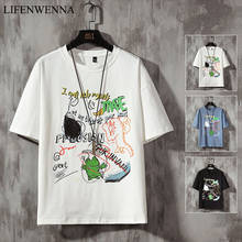 Lifenwenna, camiseta masculina engraçada, manga curta, gola redonda, grafite, moda verão, casual, hip hop, top, camisetas, streetwear 2024 - compre barato