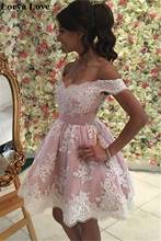 Pink Cocktail Dresses 2020 Women Formal Party Short Prom Dress Off The Shoulder Robe De Soiree Homecoming Gown Graduation Dress 2024 - buy cheap