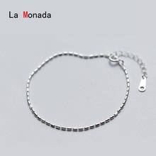 La Monada-pulsera minimalista de Plata de Ley 925 para mujer y niña, joyería de lujo, cadena ajustable, accesorio de joyería fina 2024 - compra barato