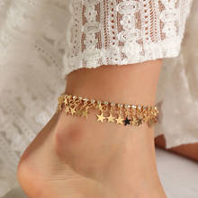 Gold Color Simple Chain Crystals Stars Charming Anklets For Women Beach Foot Jewelry Leg Chain Ankle Bracelets Women Accessory 2024 - buy cheap