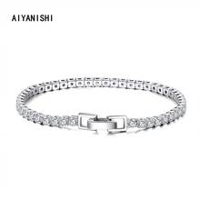 AIYANISHI-pulsera de tenis de Plata de Ley 925 para mujer, brazalete de tenis de 2/3/4mm, pulseras de lujo para boda, joyería de regalo de Navidad 2024 - compra barato