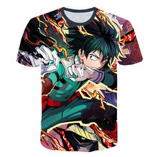 Shoto Todoroki-camisetas de My Hero Academia para hombres, camisa informal con estampado de Harajuku, de Anime japonés, de gran tamaño, de verano 2024 - compra barato