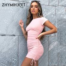 Zhymihret-mini vestido feminino com gola redonda, vestido de algodão, manga curta, moda verão 2020 2024 - compre barato