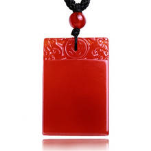 Natural Agate Chalcedony No word cards Pendant Necklace Man Charm Jewellery Fashion Accessories Hand-Carved Amulet Sweater Chain 2024 - buy cheap
