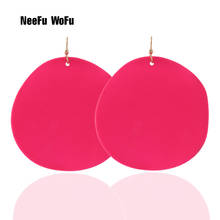 NeeFu WoFu Matte Earring Large Leaves Drop Big Earrings Woman Like skin stick Brinco Ear Oorbellen Christmas Gift 2024 - buy cheap