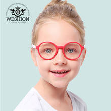 Óculos bloqueador de luz azul redondos, óculos infantil flexível para prescrição antirreflexo tr90 óculos para meninos e meninas 2024 - compre barato