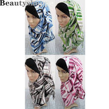 Lenço voile feminino de outono, cachecol longo de moda feminina, xales macios, estampas pashmina, feminino, muçulmano, hijab 2024 - compre barato