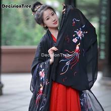 Hanfu casaco chinês elegante, clássico, antigo, dinasmo tang, traje de dança, performance de palco, bordado, capa, 2021 2024 - compre barato