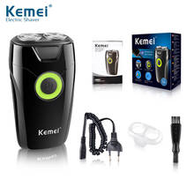 Afeitadora eléctrica Kemei 2 afeitadora portátil de cabeza flotante afeitadora USB recargable 2024 - compra barato