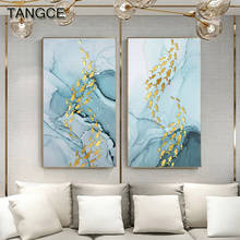 Abstract Golden Fish Canvas Painting Sky Blue Posters and Prints Big Wall Picture for Living Room Aisle Nordic Wall Art Tableaux 2024 - buy cheap