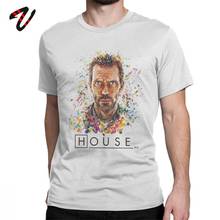 Camiseta estampada md remédios divertidos, camiseta masculina hugh lauri, manga curta, algodão gráfico, gola em o, camisa de tamanho grande 2024 - compre barato