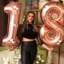 Balões de hélio em ouro rosé e prata, para decoração de festa de aniversário, casamento, para crianças e adultos 2024 - compre barato