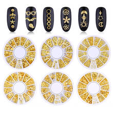 Mixed 3D Hollow Nail Rhinestones For Nails Charms Metal Shapes Geometry Gold Tips DIY Accessories Crystal Nail Art Decoration 2024 - buy cheap