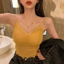 Women Corset Tops Lace Camisole Women's Chest Pad Bandeau Sexy Summer Tank Camis Crop Top For Women 2024 - buy cheap