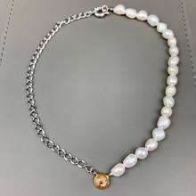 Женское винтажное ожерелье, цепочка для свитера с белым жемчугом и кристаллами, 2021 2024 - купить недорого