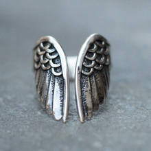 Мужское классическое ретро кольцо из нержавеющей стали, модные ангельские крылья, классические ювелирные изделия, аксессуары, регулируемый размер 2024 - купить недорого