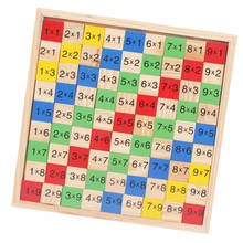Развивающие деревянные игрушки, цветная доска для умножения с 81 блоками (Двусторонняя), учебные пособия для подсчета для детей малышей 2024 - купить недорого