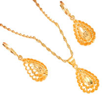 Bangrui-Conjunto de collar y pendientes con colgante en forma de gota de agua para mujer, conjunto de joyería dorada para boda, novia y fiesta 2024 - compra barato
