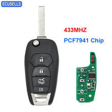 New Style Modified Folding Flip 4 Button Remote Key Smart Car Key 433MHZ PCF7941 Chip For Chevrolet Cruze 2014 2015 2016 2017 2024 - buy cheap