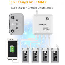 Dji mini 2 carregador de bateria multi usb, porta de controle remoto para dji mavic mini 2, acessórios para drones 2024 - compre barato