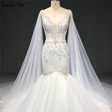 Serene Hill-vestido de novia de sirena con cuello en V, vestido de novia Sexy con cuentas, sin mangas, hecho a medida, 2020 2024 - compra barato