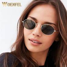 WOENFEL-gafas de sol ovaladas para mujer, lentes de sol Retro, Vintage, de diseño de marca de lujo, con montura de Metal 2024 - compra barato