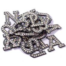 26 A-Z Rhinestone  Letter Patches DIY  For Name Clothing Accessories Embroidered Iron On Patches Applique Accessorics F0310 2024 - buy cheap