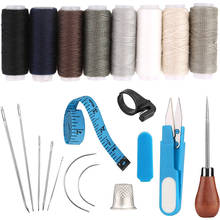 MIUSIE Leather Hand Sewing Craft Tool Leather Sewing Kit Sewing Threads Needles Awl Thimble for Starter Leather Hand Stitching 2024 - buy cheap
