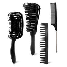 4pcs Detangling Hair Brush Scalp Massage Hair Comb Set Anti-Tie Knot Detangler Hairbrush for Curly Hair Barber Accessories 2024 - купить недорого