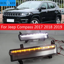 1 Pair For Jeep Compass 2017 2018 2019 LED DRL Daytime Running Light Daylight Waterproof yellow Signal lamp 2024 - buy cheap